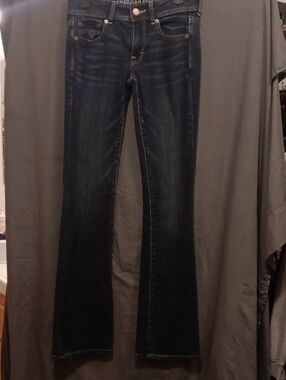 American Eagle Outfitters Dark Blue Flare Jeans - Women's